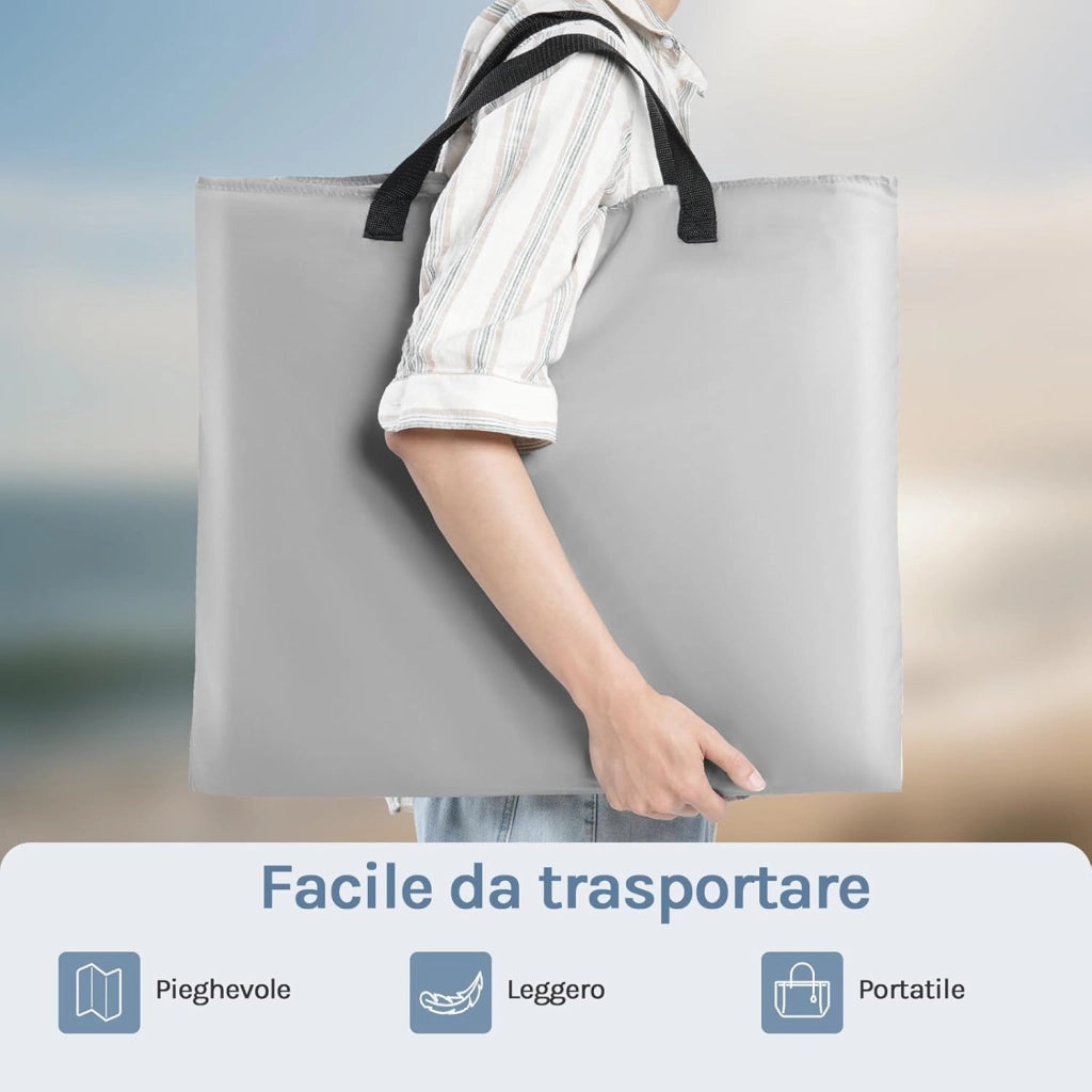 Set di 2 Lettino da Spiaggia, Lettino Prendisole, Lettino Pieghevole, Schienale Regolabile in 3 Angolazioni, con Poggiatesta, Sdraio da Spiaggia, in Oxford e Metallo,Grigio Chiaro