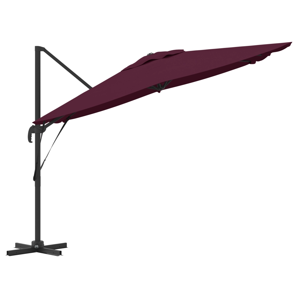 Ombrello da Patio Rosso borgogna Alluminio, Poliestere Grande