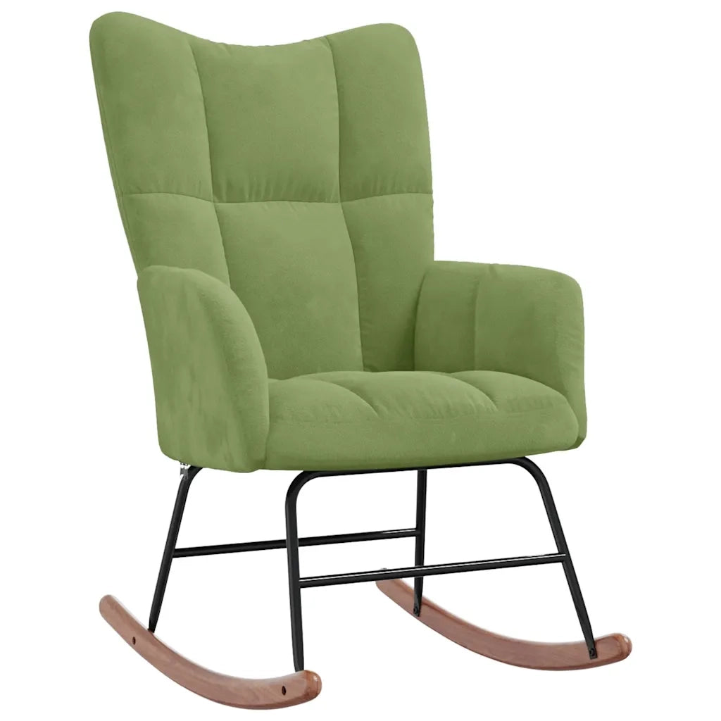 Sedia a Dondolo Verde Chiaro in Vellutocod mxl 71456