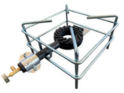 Fornellone a Gas GPL in Acciaio Cromato per Cucina, Campeggio, Giardino e Barbecue, Regolabile 40x40 cm