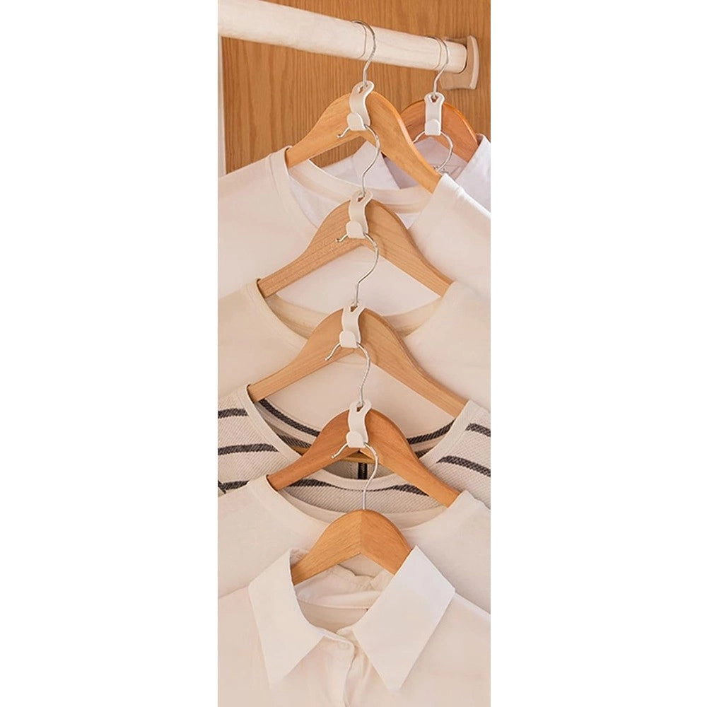Trade Shop - Set 6pz Connettore Appendiabiti Collegamento Ganci Grucce Appendini Salvaspazio 87355 -
