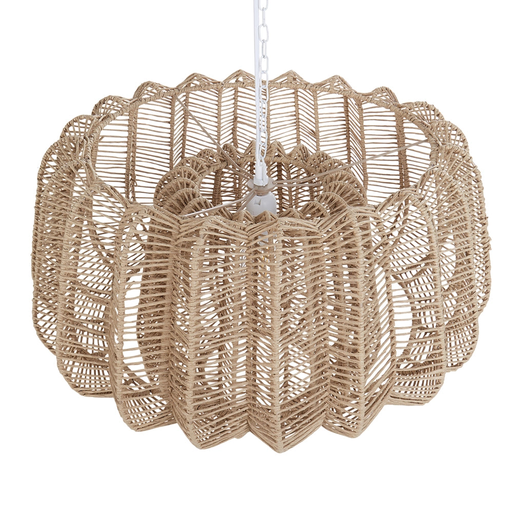 Lampadario in corda di carta beige Stile naturale japandi soggiorno salotto elegante