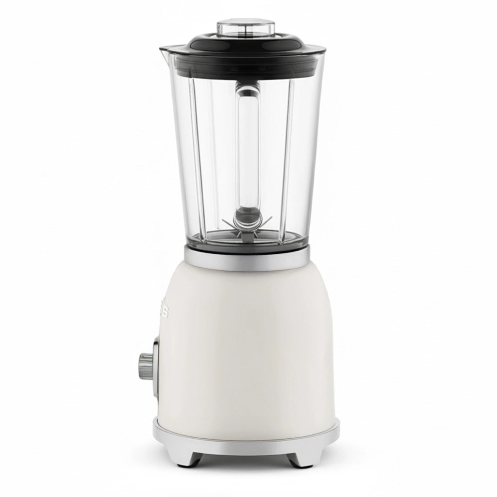 Frullatore frullato vintage a 2 velocità e funzione pulse MXV8, 6 lame in acciaio inox, capacità 1,5 l, ciotola in vetro, 1000 W, beige