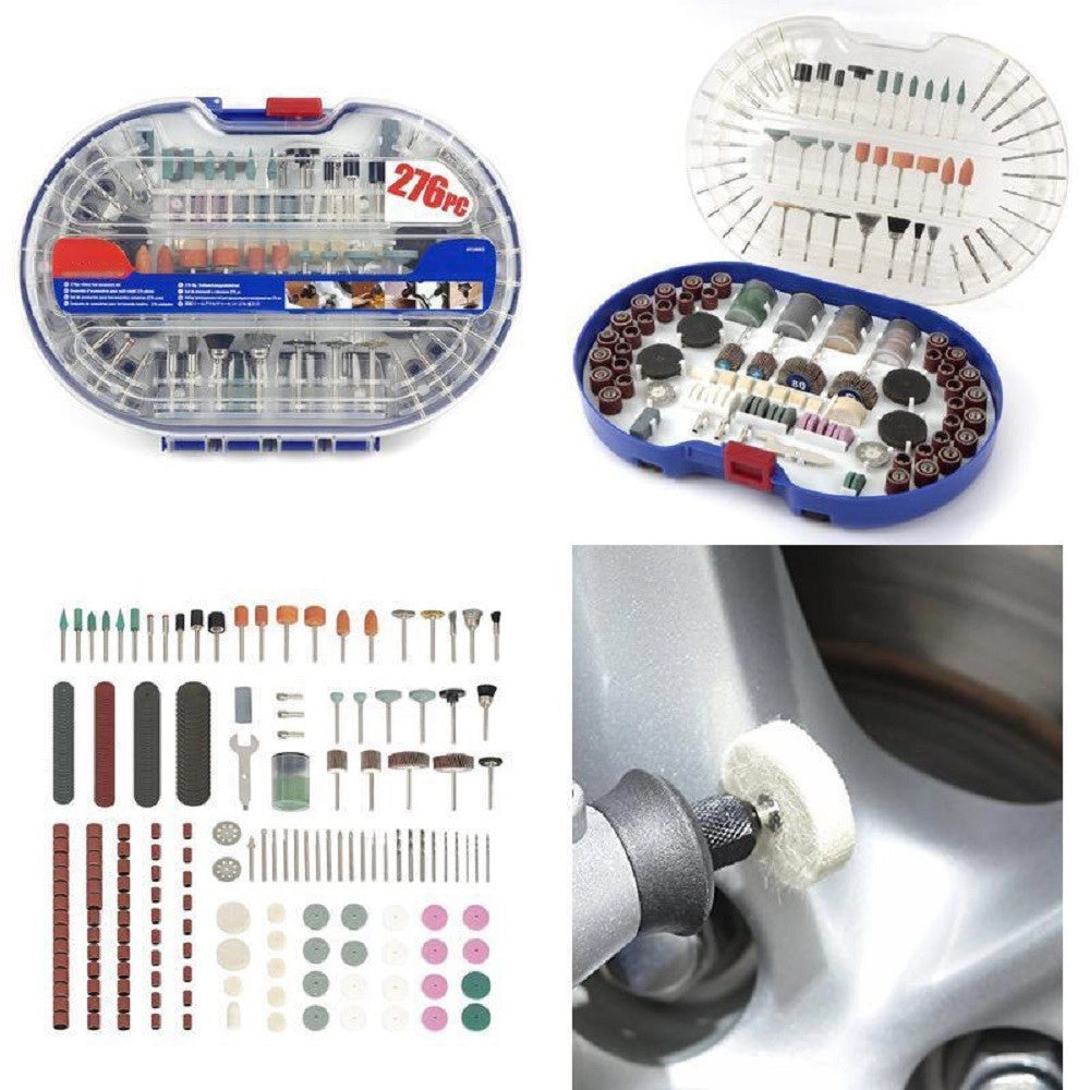 Trade Shop - Kit 276 Accessori Mini Trapano Dremel Punte Per Lucidare Levigare In Valigetta -
