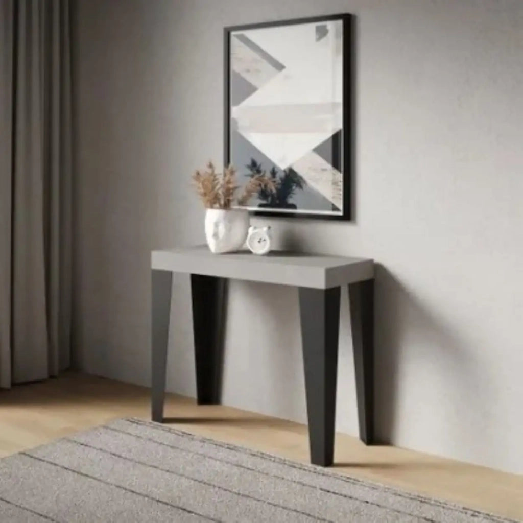 Consolle allungabile 90x40/300 cm Flame Premium cashmere gambe antracite