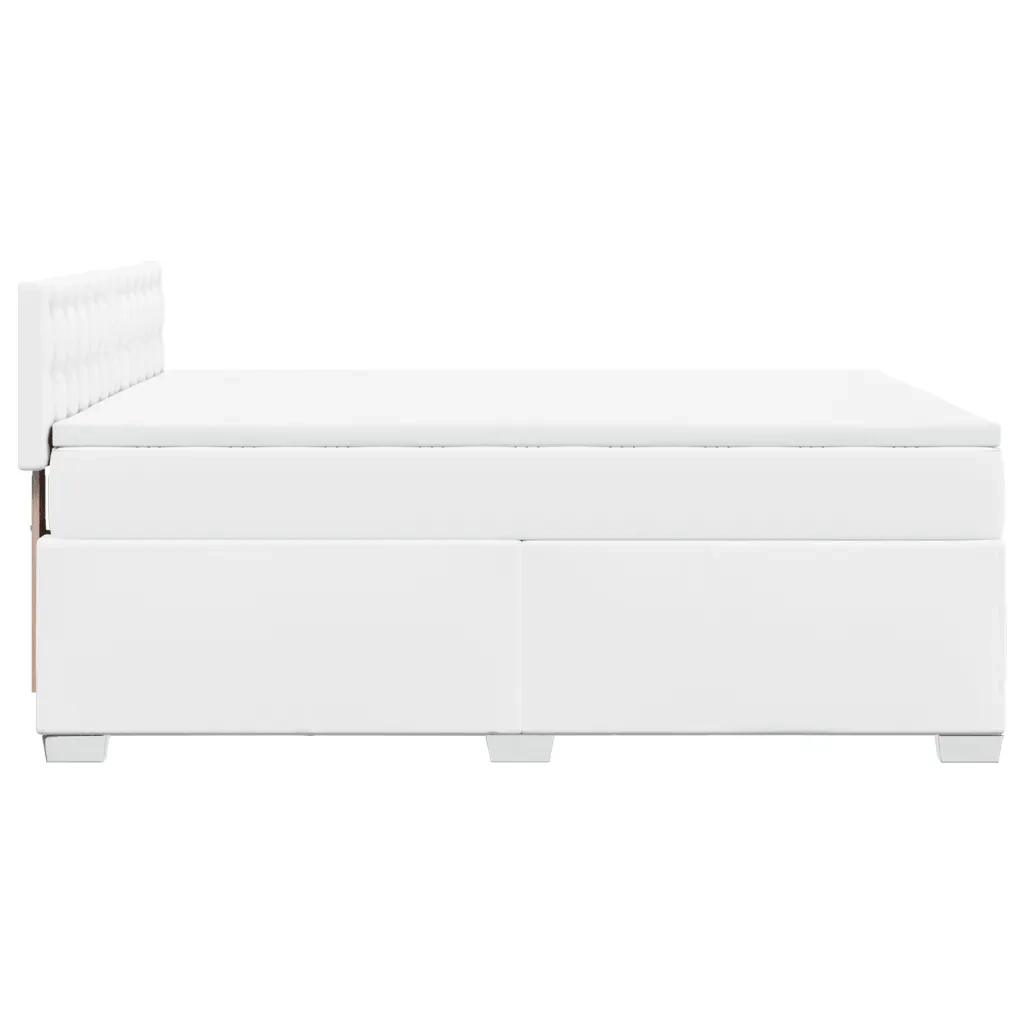 Giroletto a Molle con Materasso Bianco 140x190 cm in Similpelle