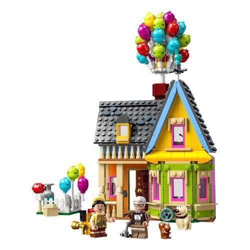Lego disney e pixar 43217 casa di up, modellino con palloncini e figure di carl, russell e dug set disney 100° anniversario