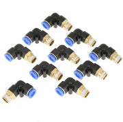 Connettore pneumatico alta pressione - collegamento rapido - gomito 90 gradi - push to connect - attacco per aria - materiale resistente
