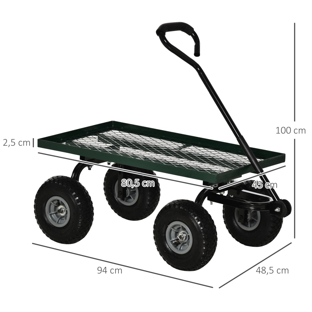 Carriola Giardino 4 Ruote ¨C zephmum ¨C Verde 94x48.5x100 cm
