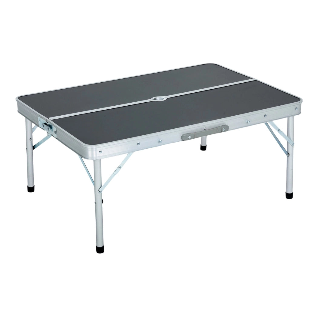 Tavolo da Campeggio ROI con 2 Panche Pieghevoli, Colore Nero