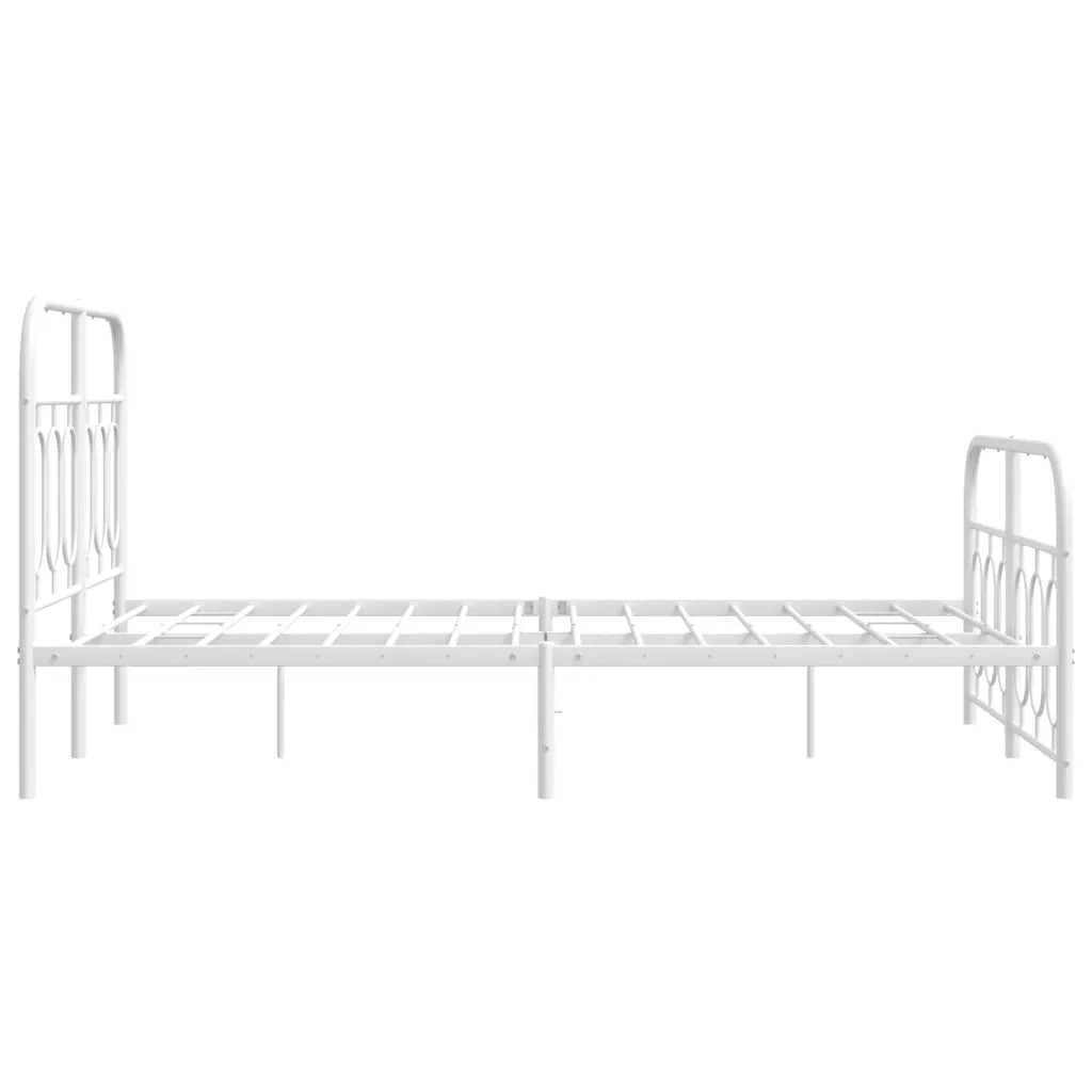 Giroletto con Testiera e Pediera-Struttura Letto Metallo Bianco 120x200 cm 489186