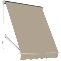 Tenda da Sole a Caduta con Rullo Avvolgibile e Angolazione Regolabile 0-120°, 180×70cm, Beige