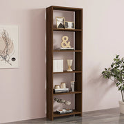 Biblioteca Burcei, Libreria 5 Ripiani, 50x20x160h cm Marrone Noce