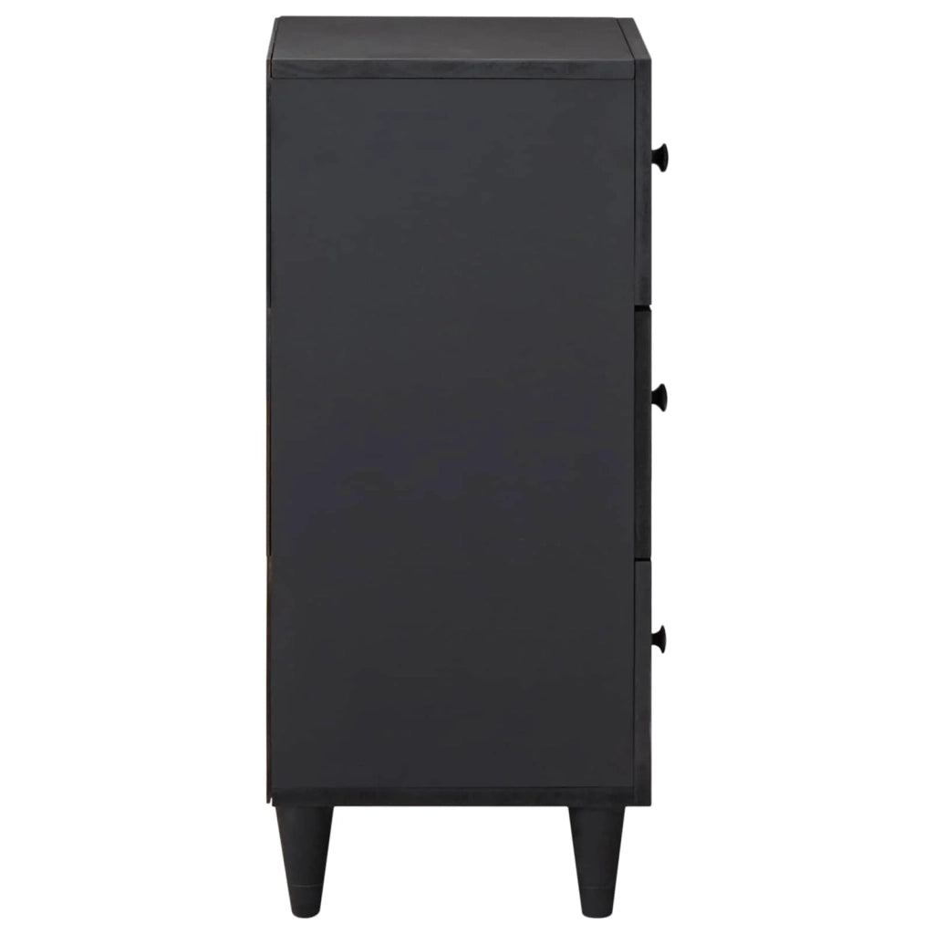 Mobile contenitore rettangolare moderno con cassetto e anta per soggiorno con motivo floreale 40 x 33 x 75 cm in legno di mango 02_0057863