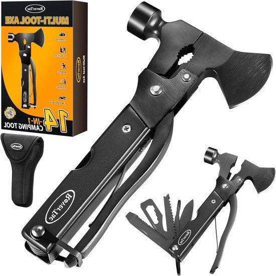 Multitool da campeggio con sega - 14 funzioni - survivalmes tonda per martello - regalo per il giorno del padre