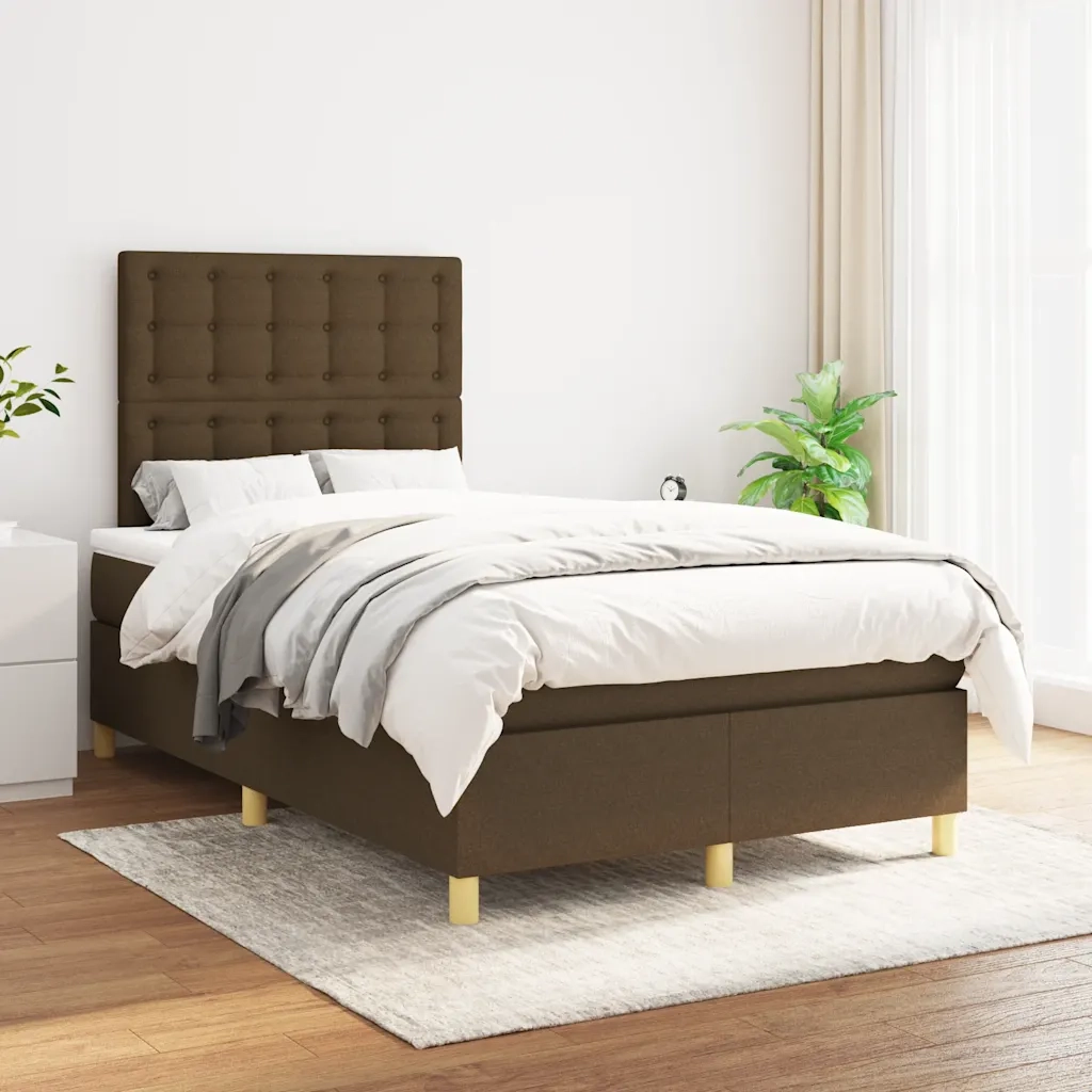 Giroletto a Molle con Materasso Marrone Scuro 120x190cm Tessutocod mxl 115980