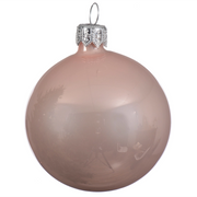 Box Da 4 Palline Di Natale In Vetro Rosa Lucida 10 Cm