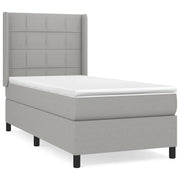 Letto singolo | Letto per adulti | Giroletto a Molle con Materasso Grigio Chiaro 80x200 cm Tessuto