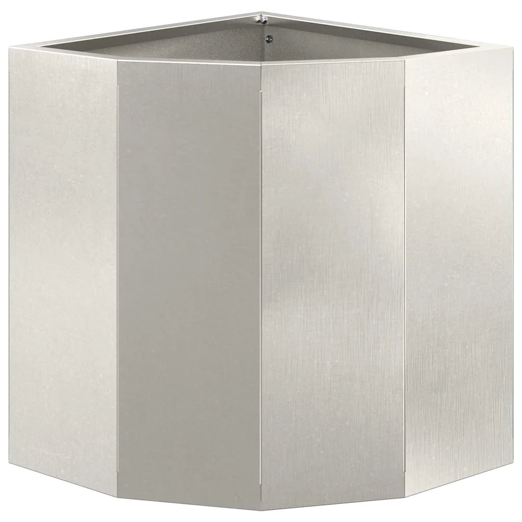 Fioriere | Cassetta per fiori | Vaso d'angolo Argento 30 x 30 x 35 cm Acciaio inossidabile