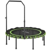 Trampolino Fitness con Manubrio Regolabile, in Acciaio e Plastica, Verde