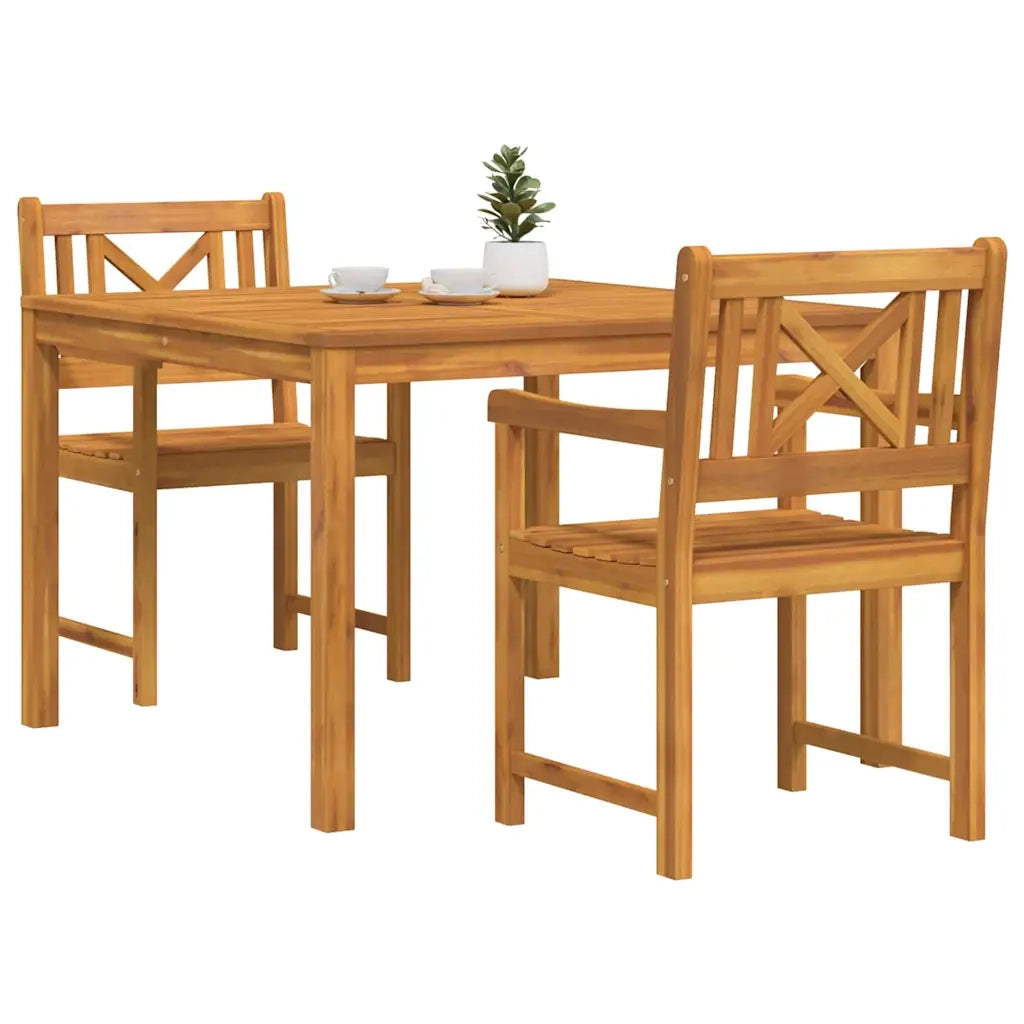 Set da Pranzo per Giardino 3 pcs Marrone
