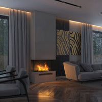 Camino a Vapore Elettrico Effetto Fuoco Invapo Inside C800 80x50x40 cm Nero