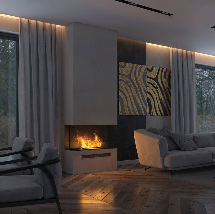 Camino a Vapore Elettrico Effetto Fuoco Invapo Inside C800 80x50x40 cm Nero