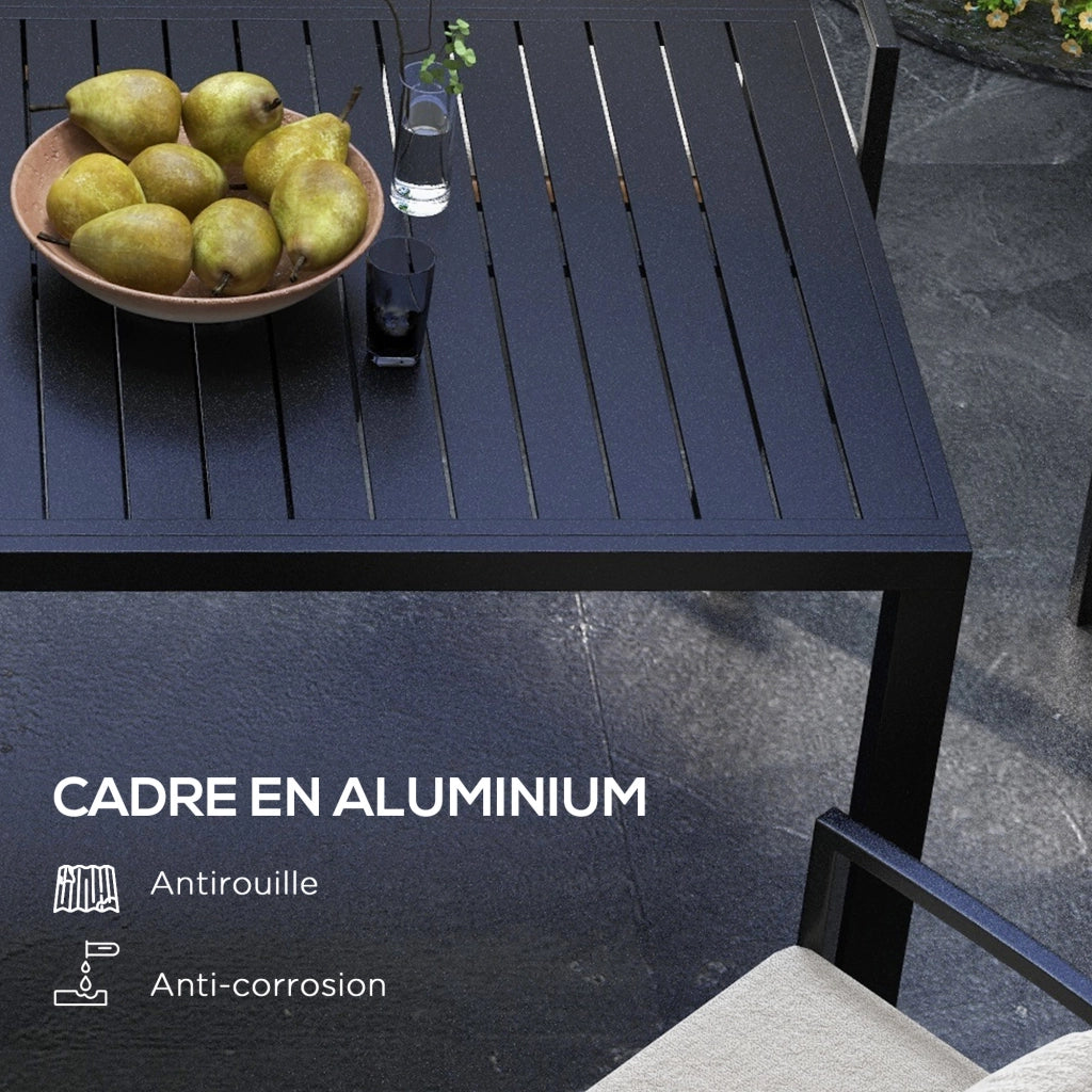 Tavolo da giardino allungabile in alluminio rettangolare 6-8 persone ¨C Minimal ¨C 180/240x94x73 cm nero