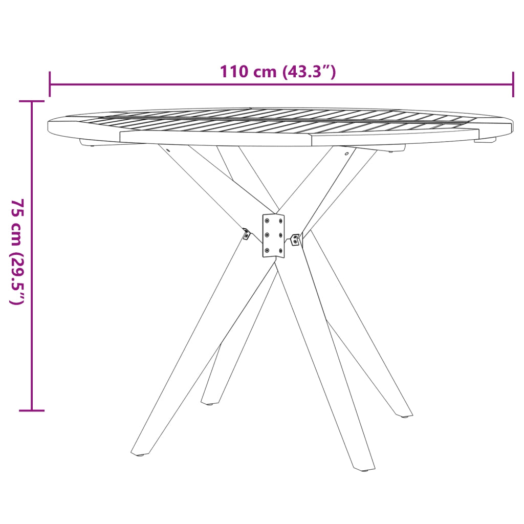 Set da Pranzo per Giardino 5 pz in Legno Massello di Acacia 3283566
