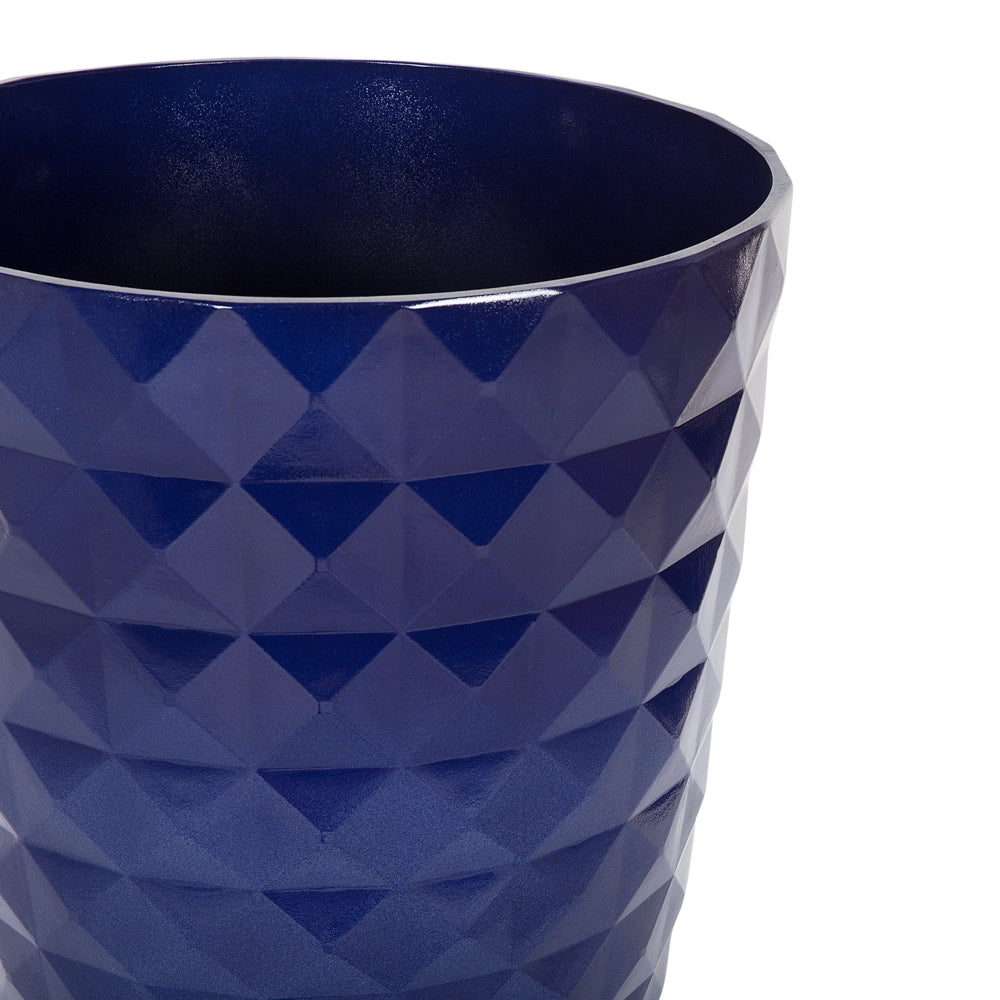 Set di 2 Vasi per piante in fibra di argilla blu navy 50 x ⌀ 35 cm per esterni interni per tutte le stagioni