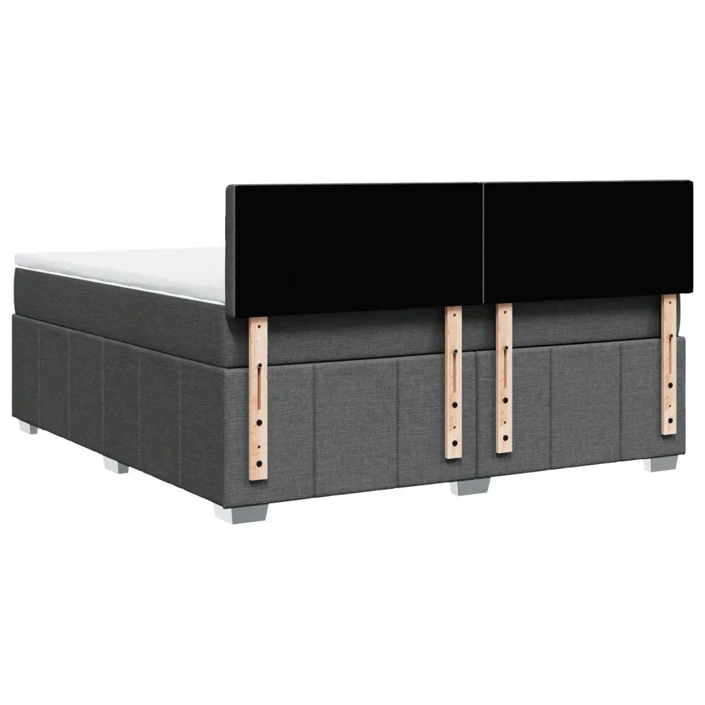 Giroletto a Molle con Materasso Grigio Scuro 180x200 cm Tessuto