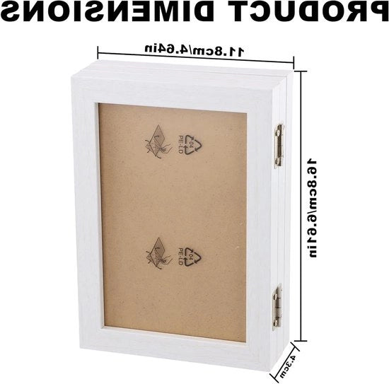 Lettiera pieghevole per 3 foto, cornice in legno, bianca - 10 x 15 cm