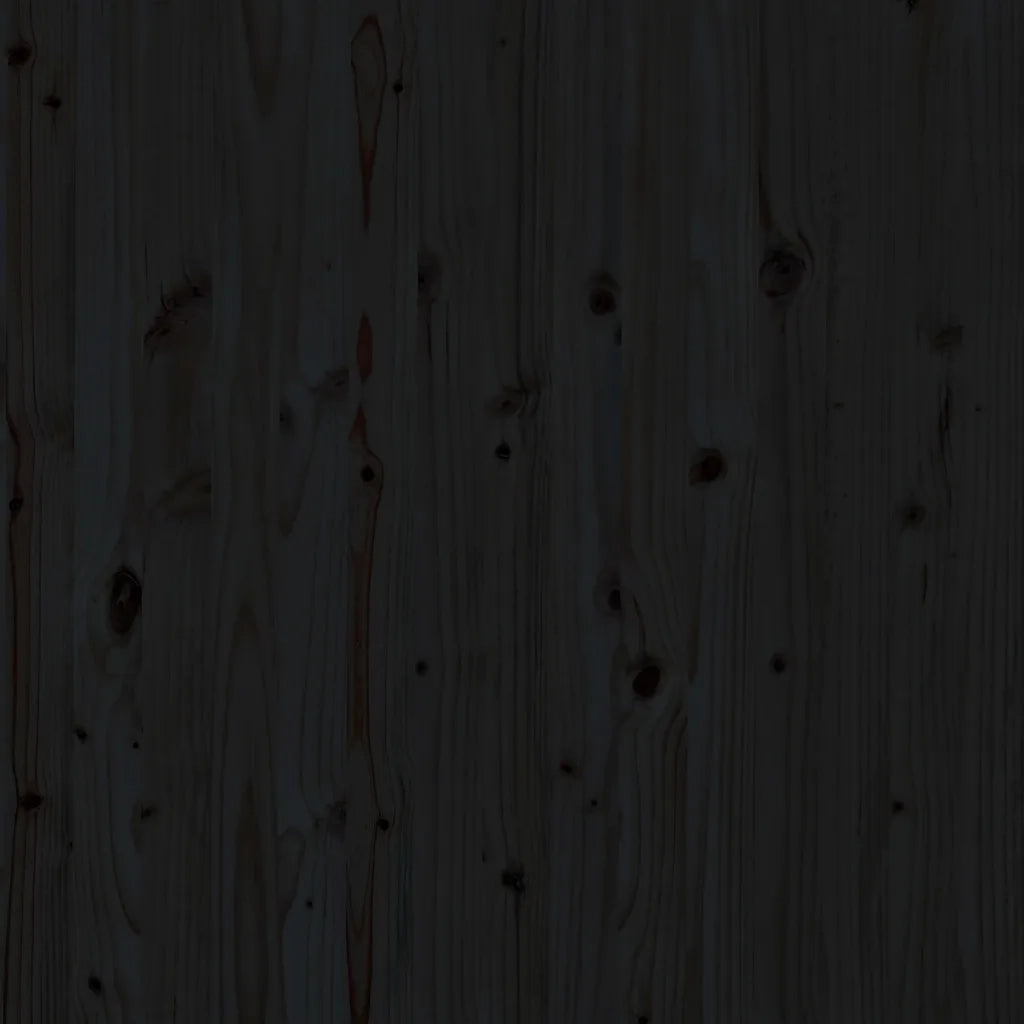 Testiera da Parete Nera 81x3x91,5cm in Legno Massello di Pino 824697
