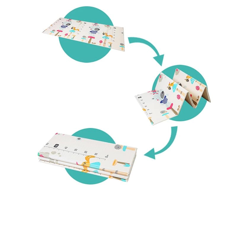 Tappeto Gioco Bambini Neonati - Pieghevole, Reversibile, Impermeabile 180x150x1 cm FD024