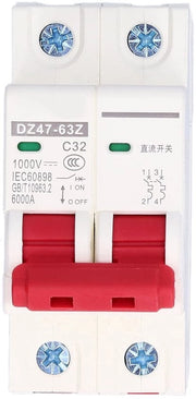 Miniatuura stazione di intercettazione sovraccarico 32A 2P montaggio a binario Din Rail per illuminazione residenziale linee di distribuzione sistema solare PV DZ47-63Z C32