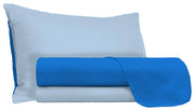 Set Lenzuola Sopra Sotto e Federe Doubleface Royal/Azzurro Singolo