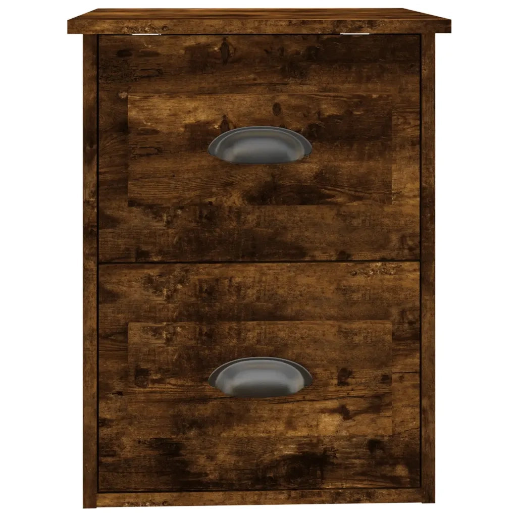 Comodino | Armadio da Notte | Mobiletto da notte a Parete Rovere Fumo 41,5x36x53 cm