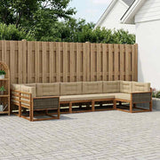 Set di divani da esterno 7 pz Naturale e Beige 3382861