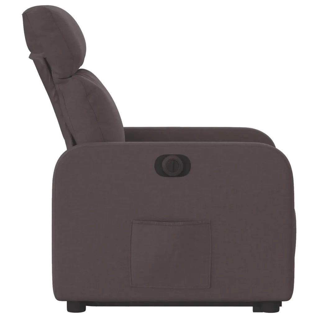 Poltrona Alzapersona Reclinante Elettrica Marrone Scuro Tessuto 3206722