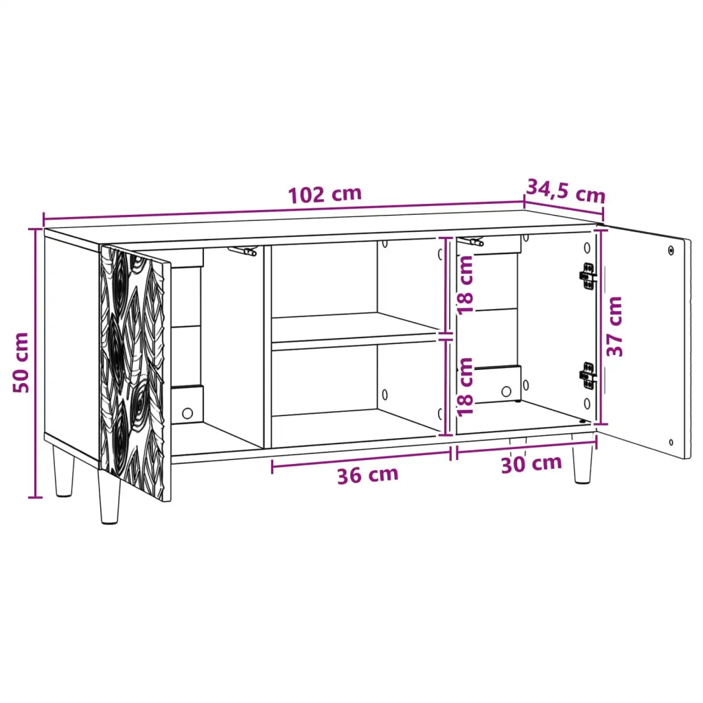 Mobile TV-Credenza per TV 102 x 34,5 x 50 cm Grigio Cemento 479206