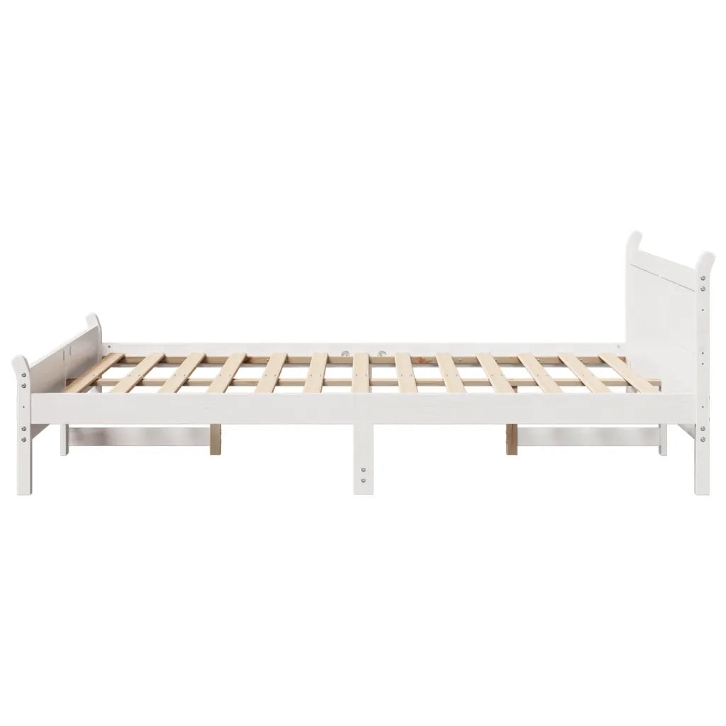Letto senza Materasso Bianco 120x190 cm Legno Massello di Pino 855610