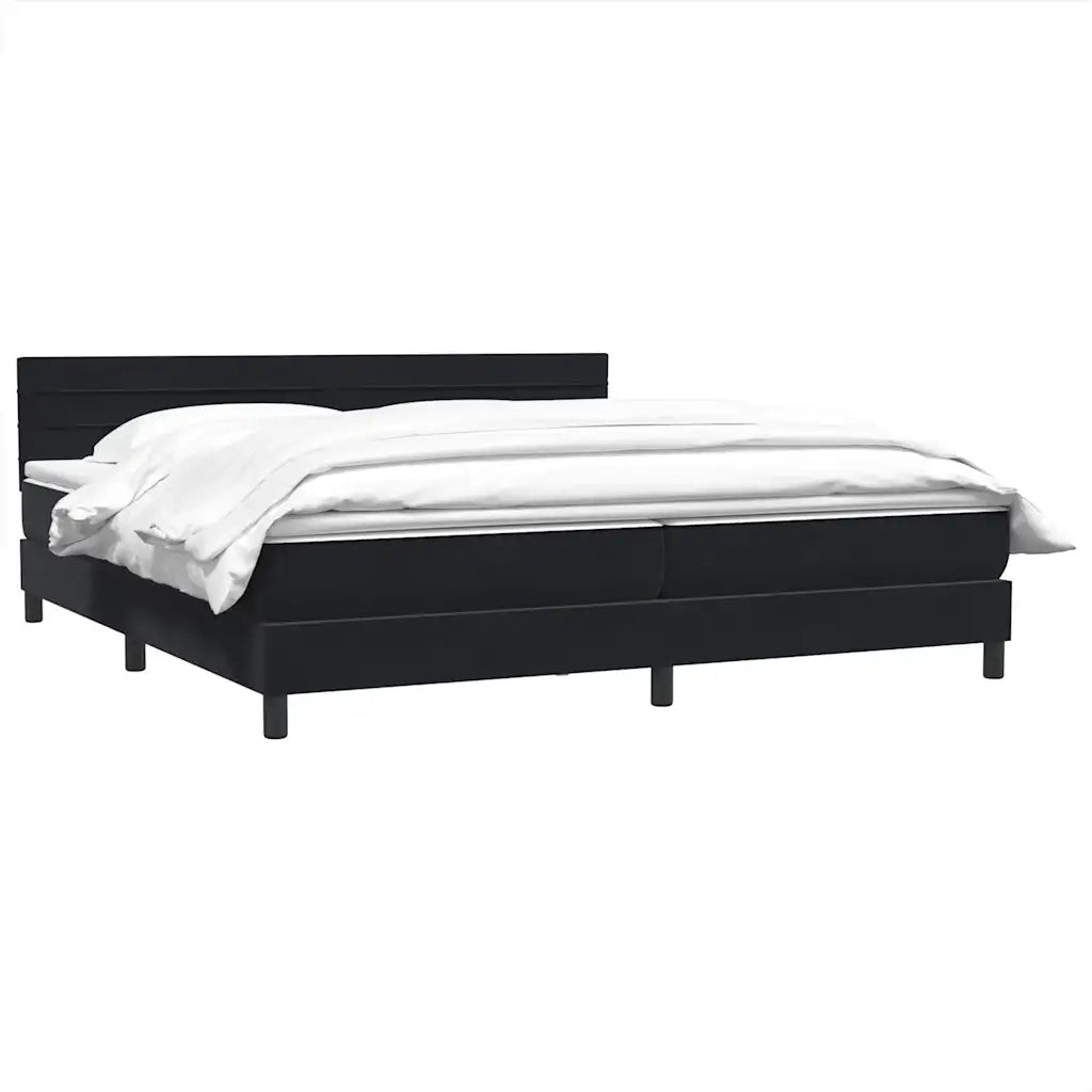 Giroletto a Molle con Materasso Nero 200x220 cm in Velluto 3316373