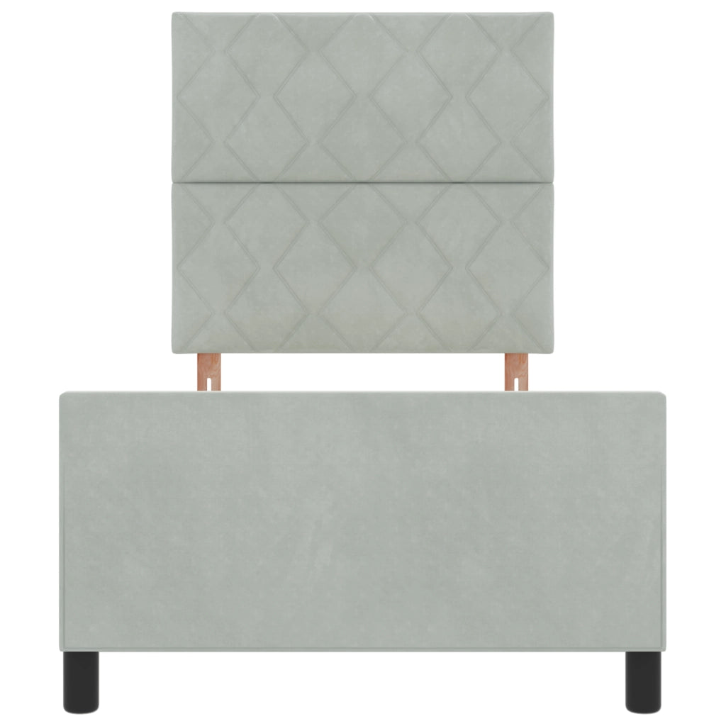 Letto Grigio Chiaro 90x200 cm in Velluto