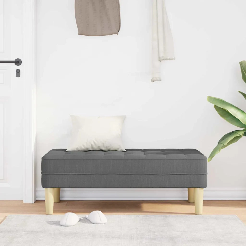 panchina con cuscino Grigio scuro 113 x 57 x 39 cm Tessuto 42001936