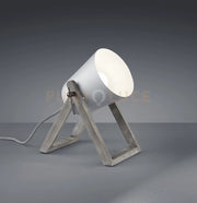 MARC LAMPADA DA TAVOLO CON PIEDI DI LEGNO GRIGIO H. 21CM 1 LUCE ATTACCO E27