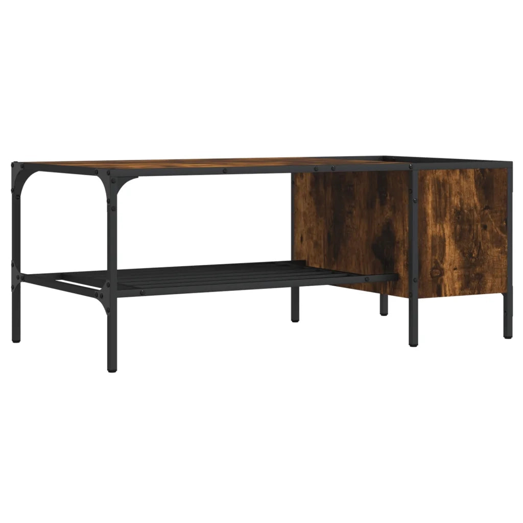 Tavolino Salotto-Tavolino da soggiorno-Tavolo Ripiano Rovere Fumo 100x51x40cm Multistrato