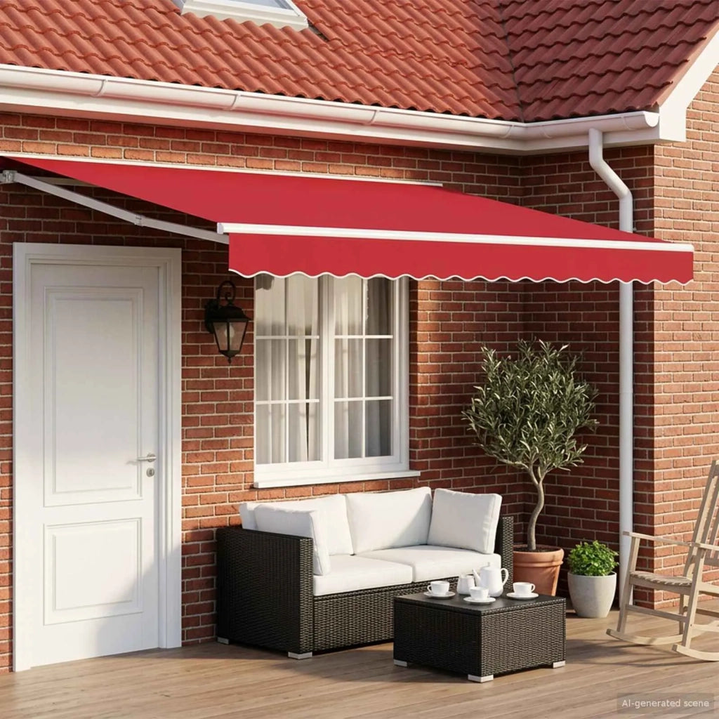 Tenda retrattile manuale Rosso 4 × 3 m 3420265