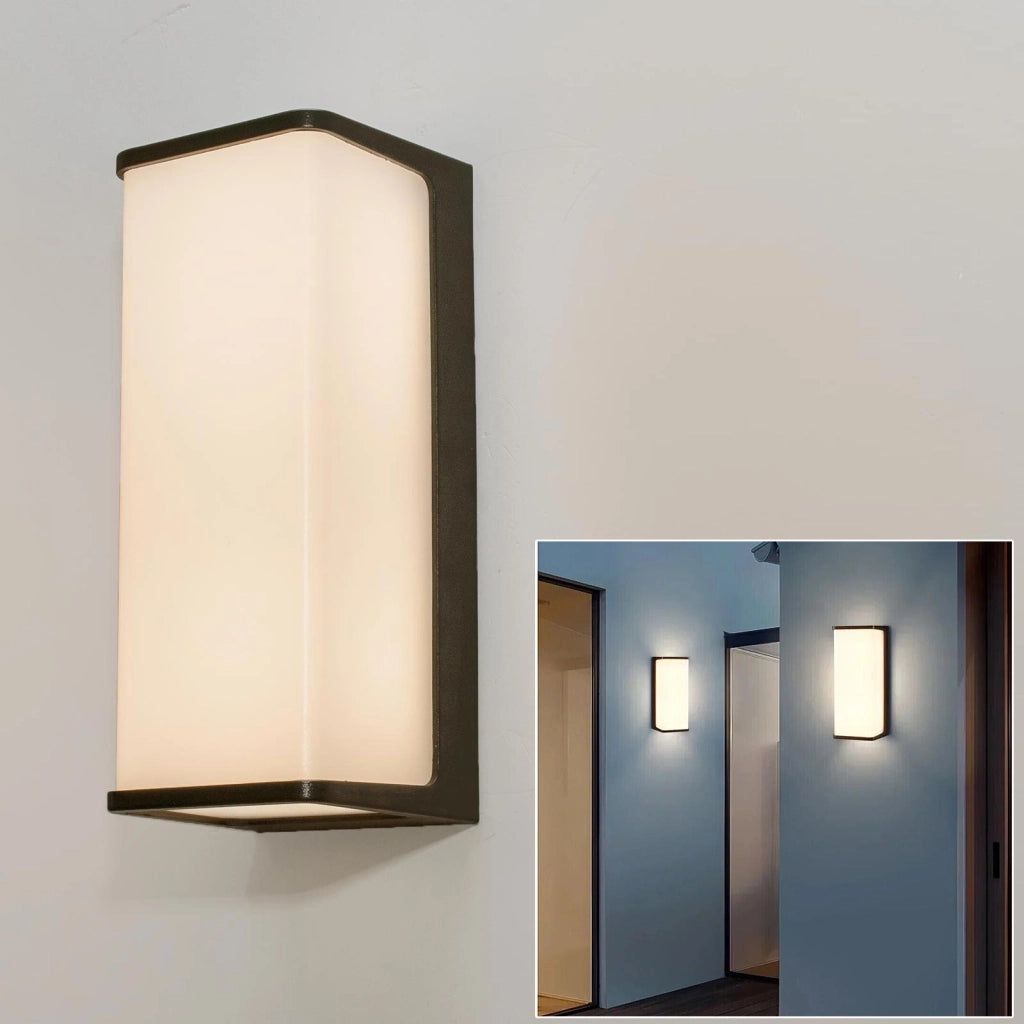 Applique moderno IP65 lampada impermeabile parete LED 10W resa 95W basso consumo luce diffusa giardino ingresso 230V NERO 4000K