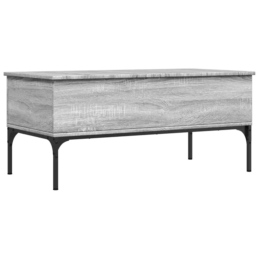 Tavolino Grigio Sonoma 100x50x45 cm Legno Multistrato e Metallo 845414