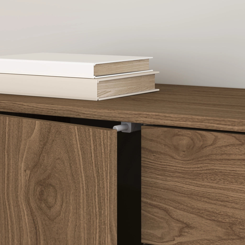 Comò Paarl con 2 Ante e 2 Cassetti 74x79x36 cm - Effetto Noce [en.casa]
